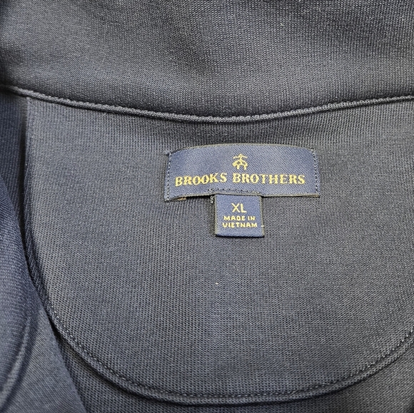 Brooks Brothers Coors Navy Blue 1/4 Zip Pullover Sweater Fleece Line Men's XL - Picture 4 of 7
